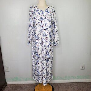 Adonna Sleepwear Nightgown Nightdress Long Nightgown Tiggy Cardinal Print NWT M